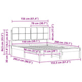 Bed Frame with Upholstered Headboard Dark Grey 150 x 200 cm 877970