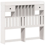 ZNTS Bookcase Bed without Mattress White 120x190 cm Small Double Solid Wood Pine 3322681