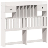 ZNTS Bookcase Bed without Mattress White 120x190 cm Small Double Solid Wood Pine 3322681