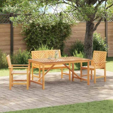 Garden Dining Set 4 pcs Brown 150 x 90 x 74 cm 3154108