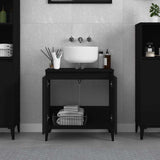 Sink Cabinet Black 58x33x60 cm Engineered Wood 821261