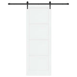 Sliding Door ORKDAL White and Black 83 x 232 cm Solid Pine Wood 3445581