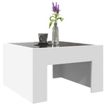 ZNTS Coffee Table with Infinity LED White 50x50x30 cm 847602