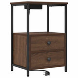 Bedside Cabinet Brown Oak 40 x 31 x 60 cm Engineered Wood 859448
