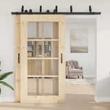 Sliding Door Hardware Kit 213,5 cm Steel Black 3295732