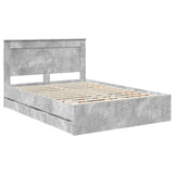 Bed Frame with Drawer Concrete Grey 140 x 190 cm Engineer Wood 3410174