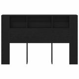Headboard Cabinet with Storage Black Oak Engineered Wood 862759