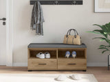 Hall Bench with Cushion with Drawer Artisan Oak 80 x 38 x 46 cm 891463