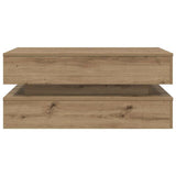 Coffee Table with LED Lights Artisian Oak 90x50x40 cm 857719