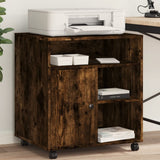 Printer Stand with Wheels Smoked Oak 60x50x67 cm 840629