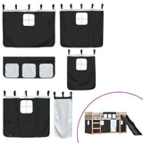 Bunk Bed without Mattress with Slide White and Black 90x200 cm 3284107