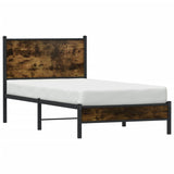 Metal Bed Frame without Mattress Smoked Oak 90x200 cm 4007807