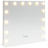 LED Vanity Mirror White 50 x 10 x 44 cm Glass and Steel 42020526