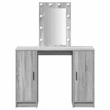 Dressing Table with Door Grey 102 x 33 x 135 cm Engineered Wood 865186