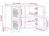 Sideboard Bleached White 60 x 33 x 75 cm Solid Mango Wood 4018142