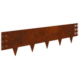 Lawn Edging 30 pcs 100 x 25 cm Steel Rusty 8008622