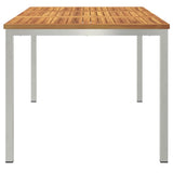 Dining Table 150x90x75 cm Solid Acacia Wood and Stainless Steel 42006187