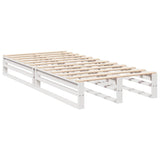 ZNTS Bookcase Bed without Mattress White 90x200cm Solid Wood Pine 3324509