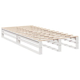Bookcase Bed without Mattress White 100x200cm Solid Wood Pine 3324506