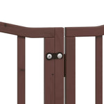 Dog Gate with Door Foldable 15 Panels Brown 750 cm Poplar Wood 3155608