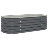 Garden Raised Bed 160x80x44 cm Galvanised Steel Grey 45529