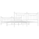 Bed Frame White Powder-Coated Steel Double Industrial Bed Frame 353611