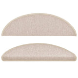 Stair Mats 10 pcs 56x17x3 cm Taupe Half Round 149747