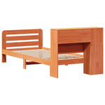 ZNTS Bed Frame without Mattress Wax Brown 75x190 cm Small Single Solid Wood Pine 3309910