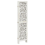 Room Divider 4 Panels White Solid Wood Paulownia 358737