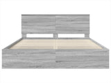 Bed Frame Grey Sonoma 140 x 200 cm Solid Pine Wood 3409359