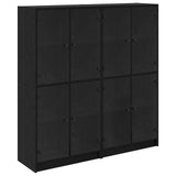 Highboard 2 pcs Black Oak 68 x 37 x 142 cm Engineered Wood 3402646