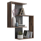 ZNTS FMD Wall-mounted Reversed Shelf Reverse Old Style Dark Matera 429428