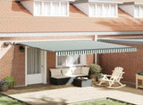 Retractable Awning Green and White 400 x 300 cm 3330724
