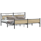 Metal Bed Frame without Mattress Sonoma Oak 193x201 cm 3325127