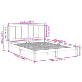 Extra Long Bed Frame without Mattress 140x210 cm Solid Wood 3309243