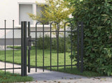Fence Gate BOXTEL 103 x 150 cm Powder-Coated Steel Grey 42008867