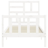 Bed Frame without Mattress White 90x200 cm Solid Wood Pine 3193062