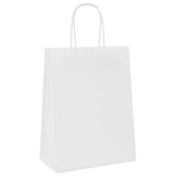 Paper Bags 250 pcs with Handles White 21x11x28 cm 4101615
