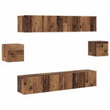 6 Piece TV Set with Drawer 6 pcs Old wood 30.5 x 30 x 30 cm 3393234