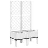 Garden Planter with Trellis White 80x40x142 cm PP 367924