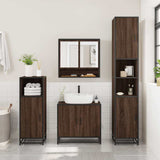 ZNTS 4 Piece Bathroom Furniture Set Brown Oak Engineered Wood 3301219