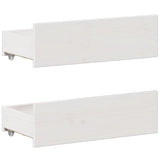 Bed Frame without Mattress with Headboard White 140x200 cm Solid Wood Pine 3308766