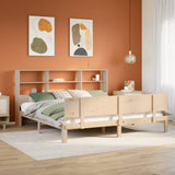 Bookcase Bed without Mattress 200x200cm Solid Wood Pine 3322674