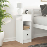 ZNTS Bedside Cabinet with Drawer White 25x31x66 cm 858614