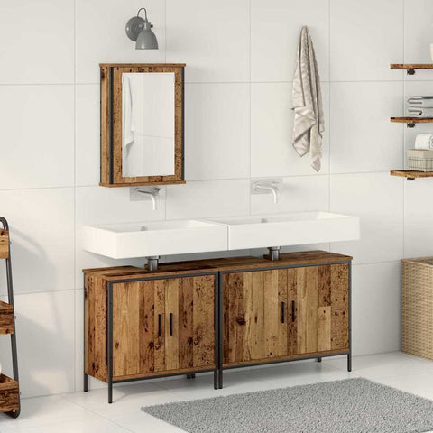Bathroom Furniture Set with Storage 3 pcs Brown 80 x 30 x 60 cm 3332548