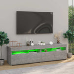 TV Cabinets 2 pcs with LED Lights Concrete Grey 75x35x40 cm 804400