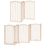 Dog Gate with Door Foldable 9 Panels 450 cm Poplar Wood 3155588
