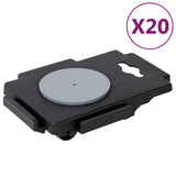 Moving Dollies with 8 Wheels 20 pcs Black Polypropylene 150 kg 3157516