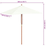 Garden Parasol Sand Laminated bamboo and hardwood, Polyester 44533