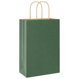 Paper Bags 250 pcs with Handles Green 21x11x31 cm 4101728